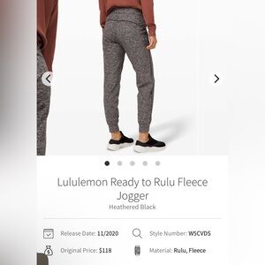 🍋Women’s Lululemon Ready to Rulu Fleece jogger size 10🍋